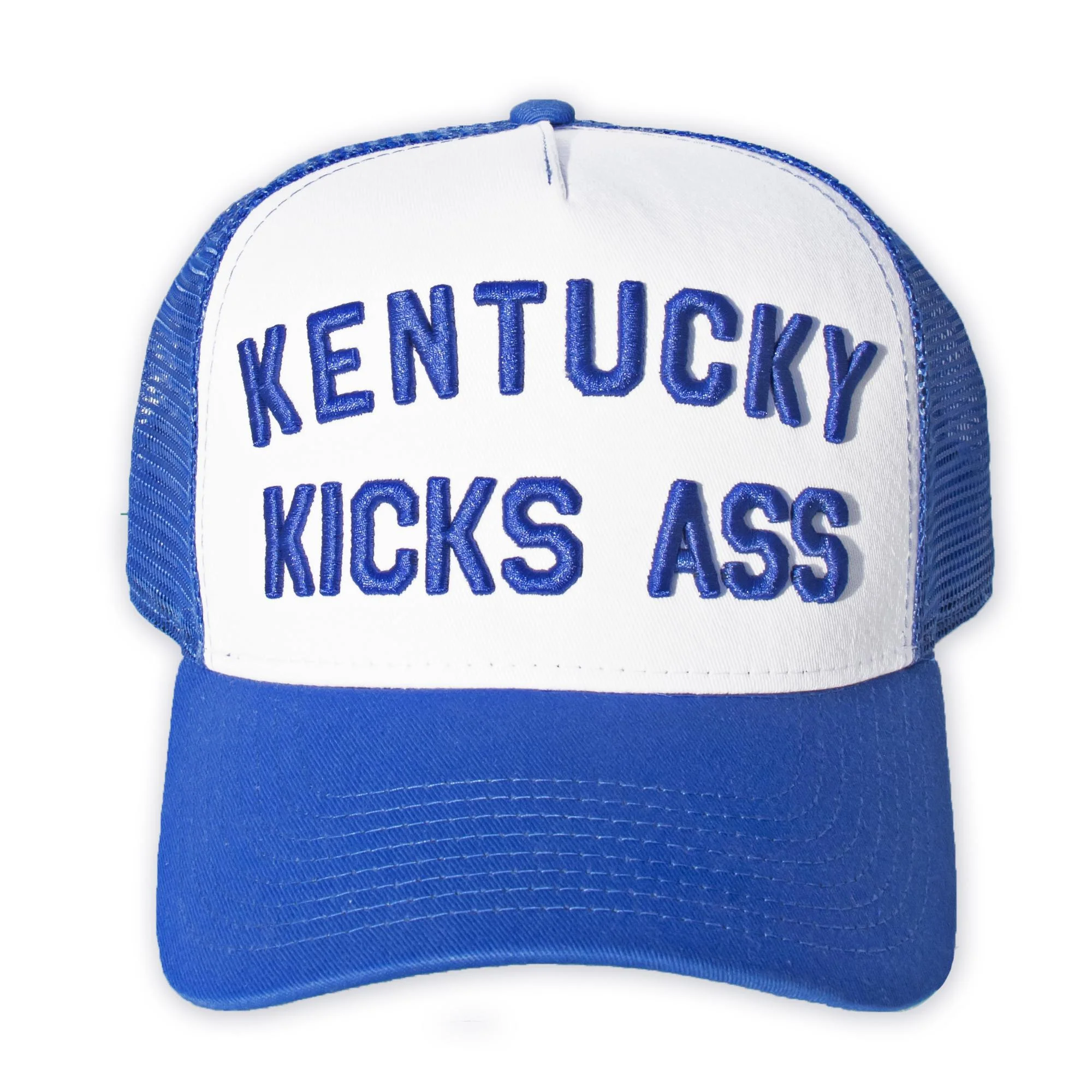 Kentucky Kicks Ass Trucker Hat (Royal) - Image 3